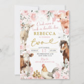 Blush Roze Boerderij Dier Meisje's Any Age Verjaar Kaart (Voorkant)