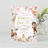 Blush Roze Boerderij Dier Meisje's Any Age Verjaar Kaart (Staand voorkant)