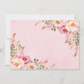 Blush Roze Boheemse Bloemen Sweet 16 Verjaardag Kaart (Achterkant)