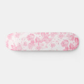 Blush roze bohemian elegante  bloemenkleur persoonlijk skateboard (Horizontaal)