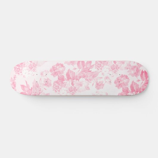 Blush roze bohemian elegante  bloemenkleur persoonlijk skateboard (Horizontaal)