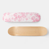 Blush roze bohemian elegante  bloemenkleur persoonlijk skateboard (Horizontaal)