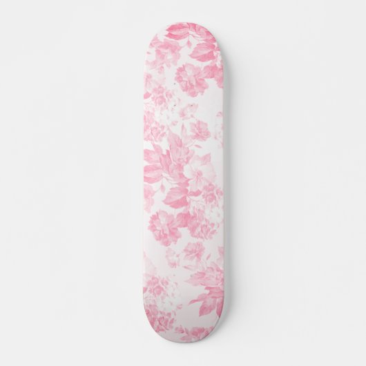 Blush roze bohemian elegante bloemenkleur persoonlijk skateboard (Voorkant)