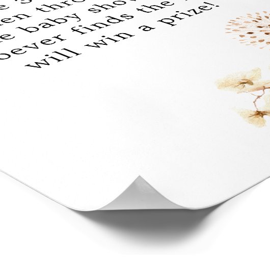 Blush Roze Boho Giraffe Baby shower Fopspeen Hunt Poster (Hoek)