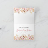 Blush Roze Boho Giraffe Baby shower Gevouwen Kaart (Binnen)