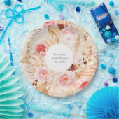Blush roze boho pampas grasbloempatroon  papieren bordje (Feest)