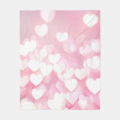 Blush roze bokeh harten fleece deken (Voorkant)