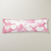 Blush roze bokeh harten lichaamskussen (Achterkant)