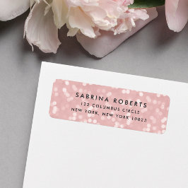 Blush Roze Bokeh Return-adres Etiket