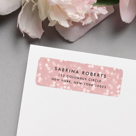 Blush Roze Bokeh Return-adres Etiket
