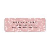 Blush Roze Bokeh Return-adres Etiket (Voorkant)