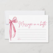 Blush roze boog bericht in een fles spel Kaart (Voorkant)