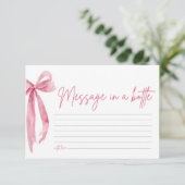 Blush roze boog bericht in een fles spel Kaart (Staand voorkant)