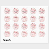 Blush roze boog bloemen verjaardag ronde sticker (Vel)