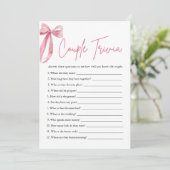Blush roze boog paar trivia Vrijgezellenfeest spel Kaart (Staand voorkant)
