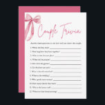 Blush roze boog paar trivia Vrijgezellenfeest spel Kaart<br><div class="desc">Maak je klaar om je kennis op de proef te stellen met "Blush Pink Bow: She's Tying the Knot"! Dit charmante vrijgezellenfeest spel is ideaal voor koppels en gasten. Als de bruid de knoop stropdas, laten we eens kijken hoe goed je de reis van het paar samen kent. Het spel...</div>