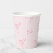 Blush roze boog patroon minimalistisch meisje baby papieren bekers (Rechts)