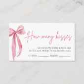 Blush roze boog raden hoeveel kussen spel informatiekaartje (Voorkant)