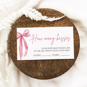 Blush roze boog raden hoeveel kussen spel informatiekaartje