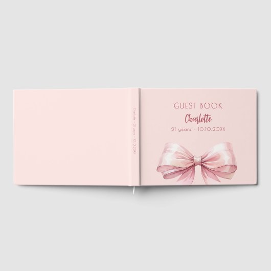 Blush roze boog verjaardag gastenboek (Volledig)