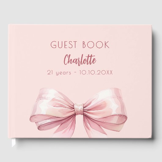 Blush roze boog verjaardag gastenboek (Voorkant)