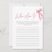 Blush roze boog wie ben ik Vrijgezellenfeest spel  Kaart (Voorkant)