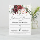 Blush roze bordeaux bloemeneucalyptus repetitie kaart (Staand voorkant)