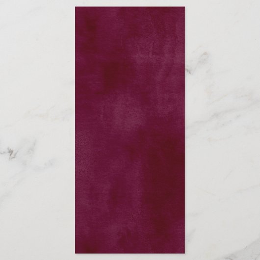 Blush roze bordeaux herfst bloemendouchemenu programmakaart (Achterkant)