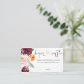 Blush roze bordeaux herfst luier loterijkaarten informatiekaartje (Staand voorkant)