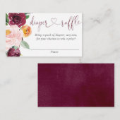 Blush roze bordeaux herfst luier loterijkaarten informatiekaartje (Voorkant / Achterkant)