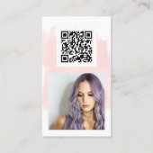 Blush roze borstelharen make-up foto logo qr code visitekaartje (Achterkant)