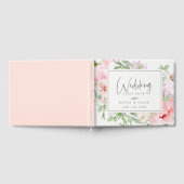 Blush Roze Botanische Bloemen Bruiloft Gastenboek (Volledig)