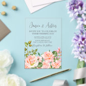 Blush roze botanische bruiloft acryl uitnodigingen (Insitu (Huwelijk))