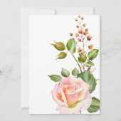 Blush roze botanische bruiloft kaart (Achterkant)