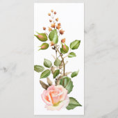 Blush roze botanische bruiloft menu (Achterkant)