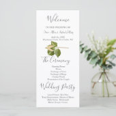 Blush roze botanische bruiloft programma (Staand voorkant)