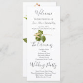 Blush roze botanische bruiloft programma (Voorkant / Achterkant)