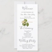 Blush roze botanische bruiloft programma (Voorkant)