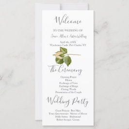 Blush roze botanische bruiloft programma