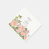 Blush roze botanische bruiloft servet (Hoek)