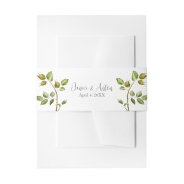 Blush roze botanische bruiloft uitnodigingen wikkel