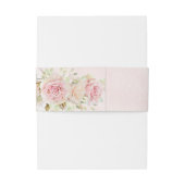 Blush roze botanische bruiloft uitnodigingen wikkel (Achterkant Voorbeeld)