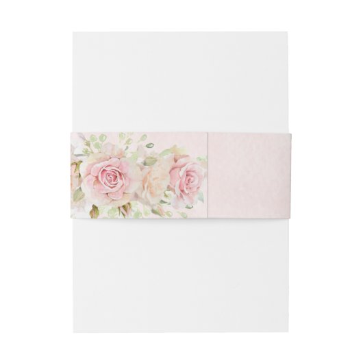 Blush roze botanische bruiloft uitnodigingen wikkel (Achterkant Voorbeeld)