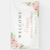 Blush Roze botanische flora Spandoek (Verticaal)