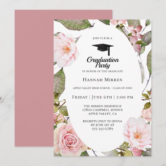 Blush roze botanische gradustrie (Voorkant / Achterkant)