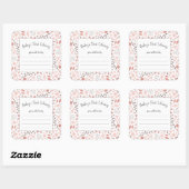 Blush roze botanische meisje baby shower boek vierkante sticker (Vel)