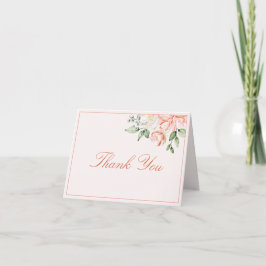 Blush Roze Botanische Romantische Bloemen Bedankkaart