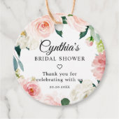 Blush Roze botanische Vrijgezellenfeest Bedankt vo Bedankjes Labels (Voorkant)