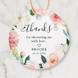 Blush Roze botanische Vrijgezellenfeest Dank u wel Bedankjes Labels