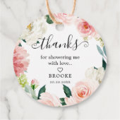 Blush Roze botanische Vrijgezellenfeest Dank u wel Bedankjes Labels (Achterkant)